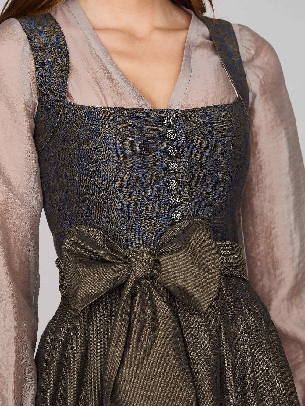 Limberry Braunes Dirndl mit floralem Muster - HEDI BRASS FOLKLORE Kauf eins, bekomm eins gratis