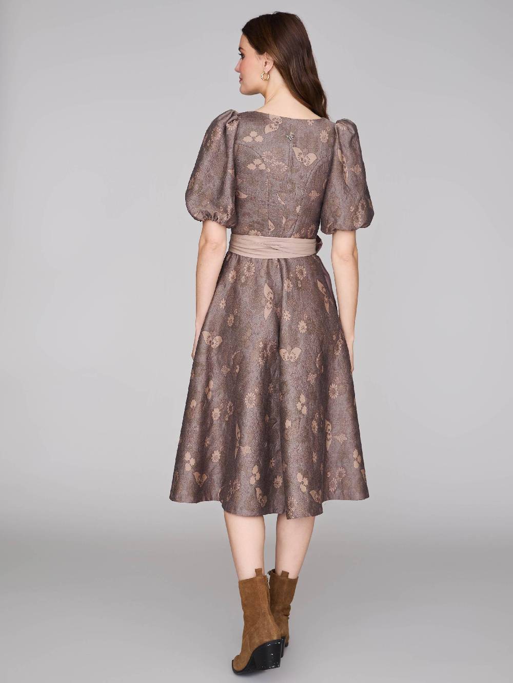 Limberry Nussbraunes Dirndl mit Puffärmeln - PAULINE MUTED MARON Super Sparpreis