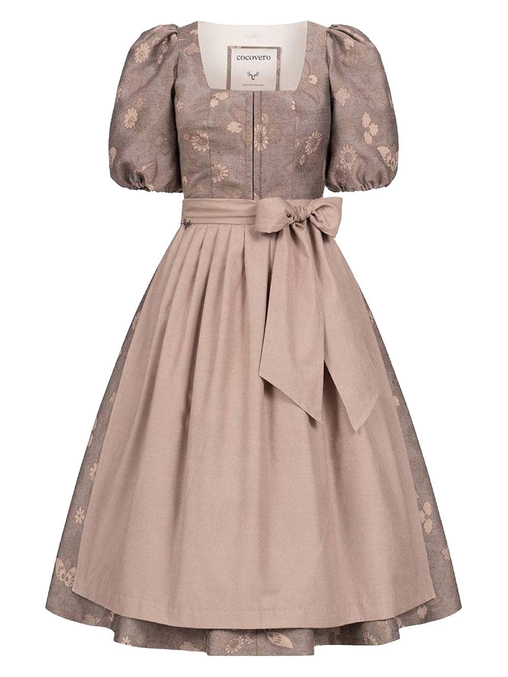 Limberry Nussbraunes Dirndl mit Puffärmeln - PAULINE MUTED MARON Super Sparpreis