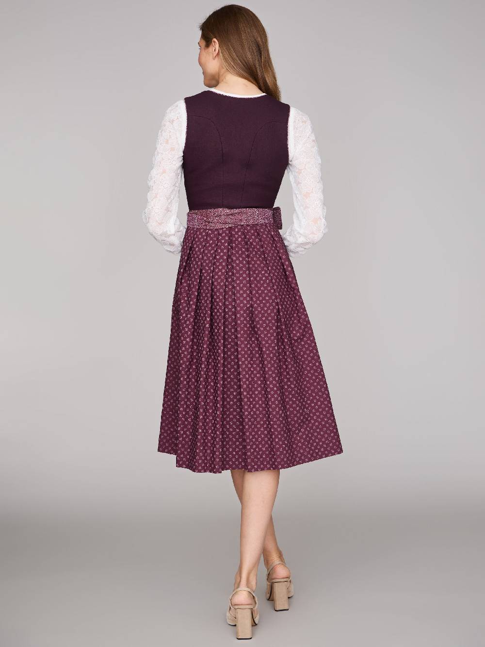 Limberry Beeren-farbenes Dirndl mit Leinen-Mieder - ADA FIG Bis zu 50% Rabatt