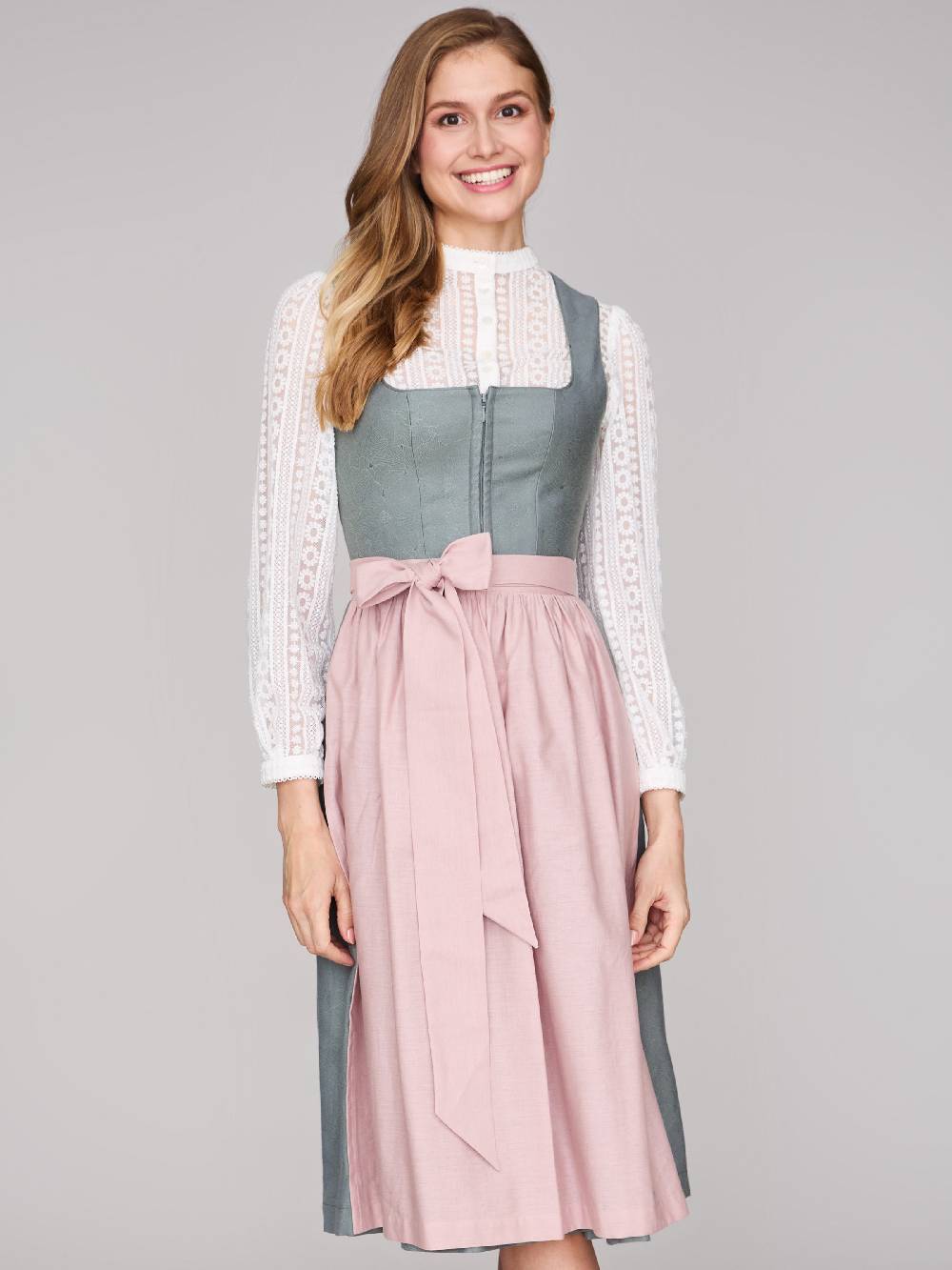 Limberry Salbeigrünes Dirndl mit floralem Muster - CECILY AGAVE GREEN Bis zu 60% Rabatt