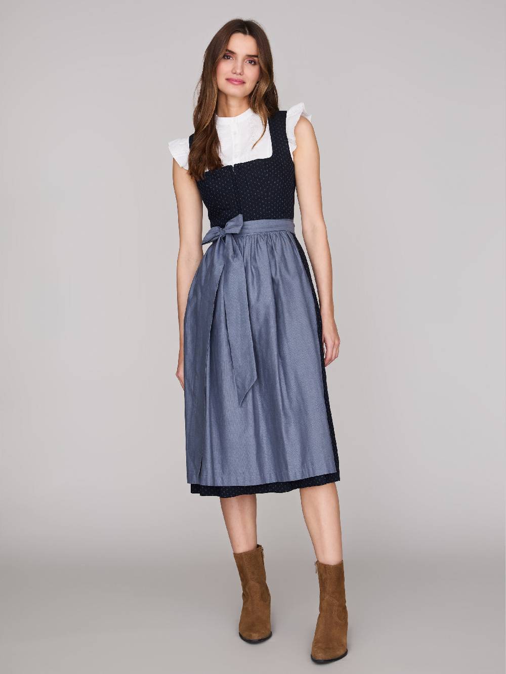 Limberry Dunkelblaues Dirndl mit Streublumen - VERA BLUE GRAPHITE Vierteljährliche Förderung