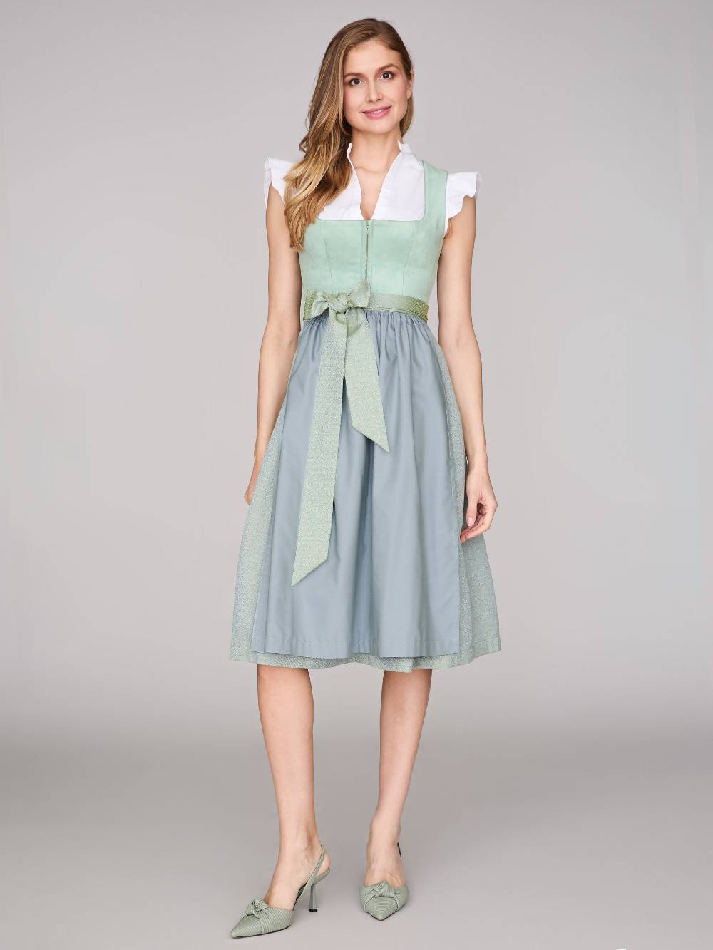 Limberry Mintgrünes Dirndl mit Velours-Mieder - ISOBEL FROSTY GREEN Super Rabatt
