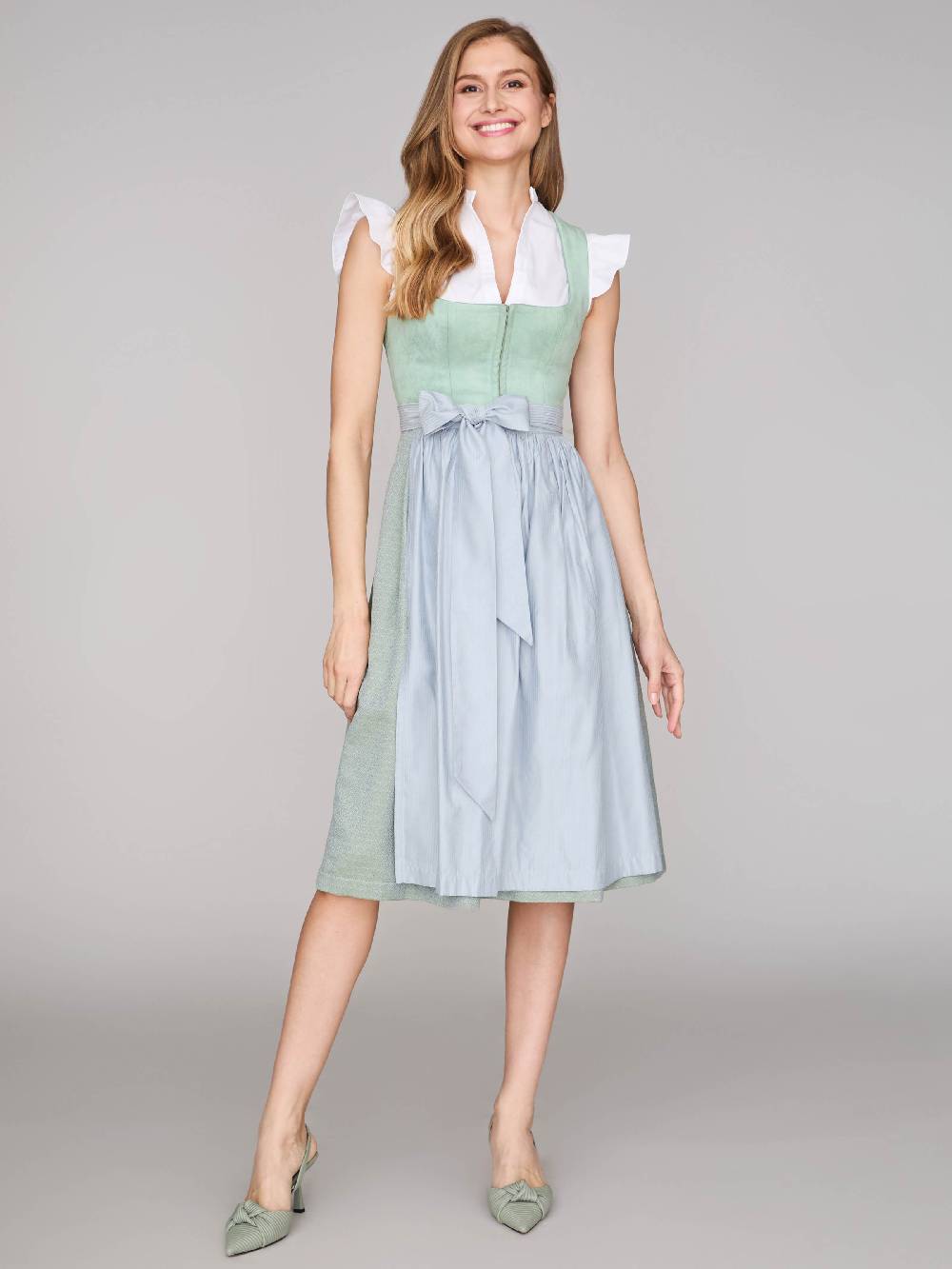 Limberry Mintgrünes Dirndl mit Velours-Mieder - ISOBEL FROSTY GREEN Super Rabatt