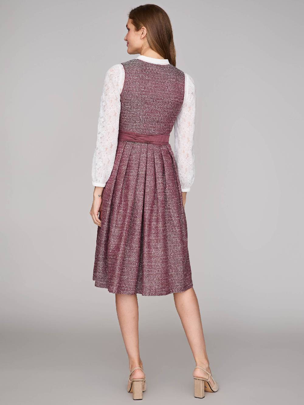 Limberry Rubinrotes Dirndl mit floralem Muster - ORLA POMEGRANATE 50% Rabatt mit kostenlosem Versand