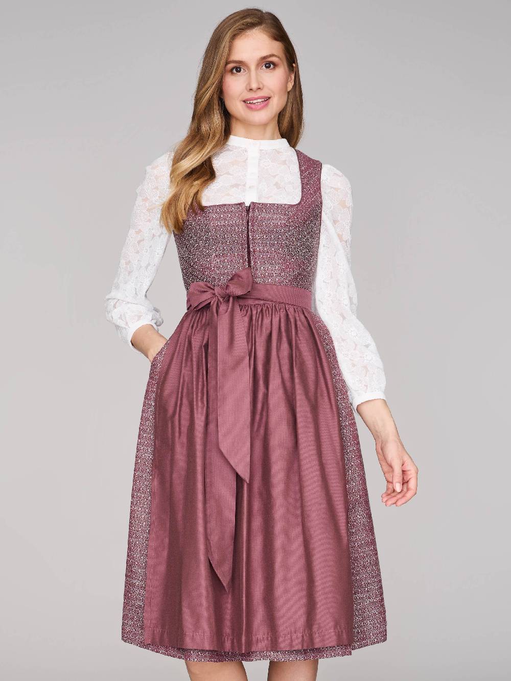 Limberry Rubinrotes Dirndl mit floralem Muster - ORLA POMEGRANATE 50% Rabatt mit kostenlosem Versand