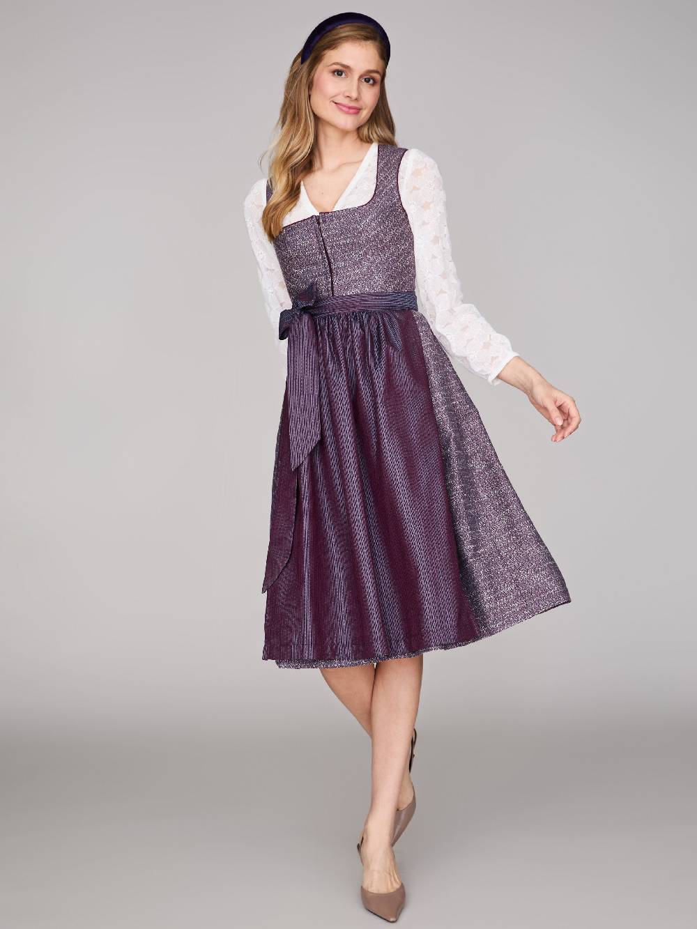 Limberry Beerenfarbenes Dirndl mit floralem Muster - ORLA BLACKBERRY CORDIAL Clearance-Verkauf