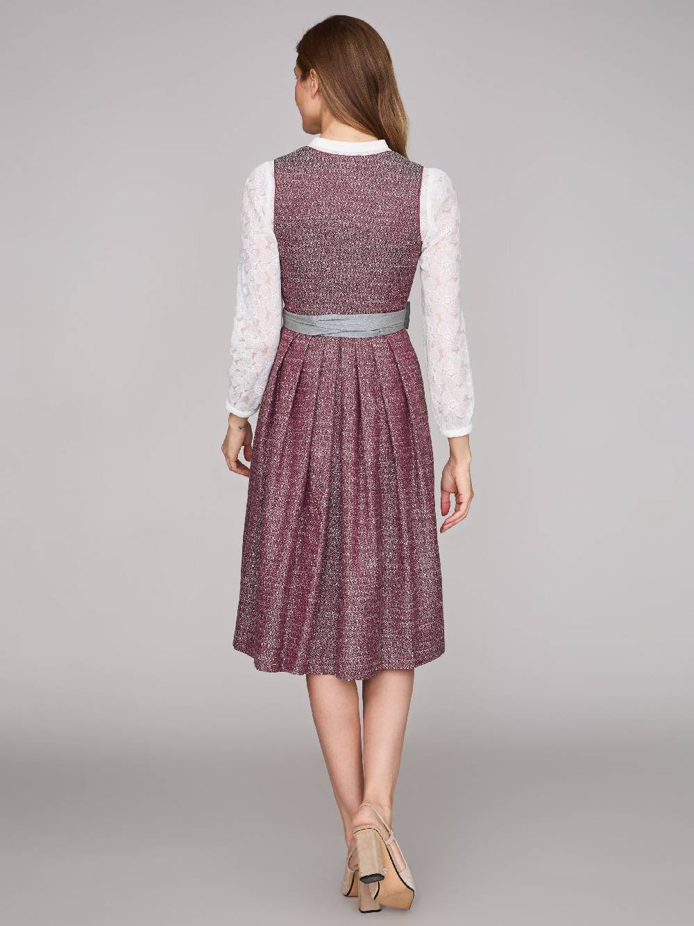 Limberry Rubinrotes Dirndl mit Knöpfen - JOSIE POMEGRANATE Fabrikladen