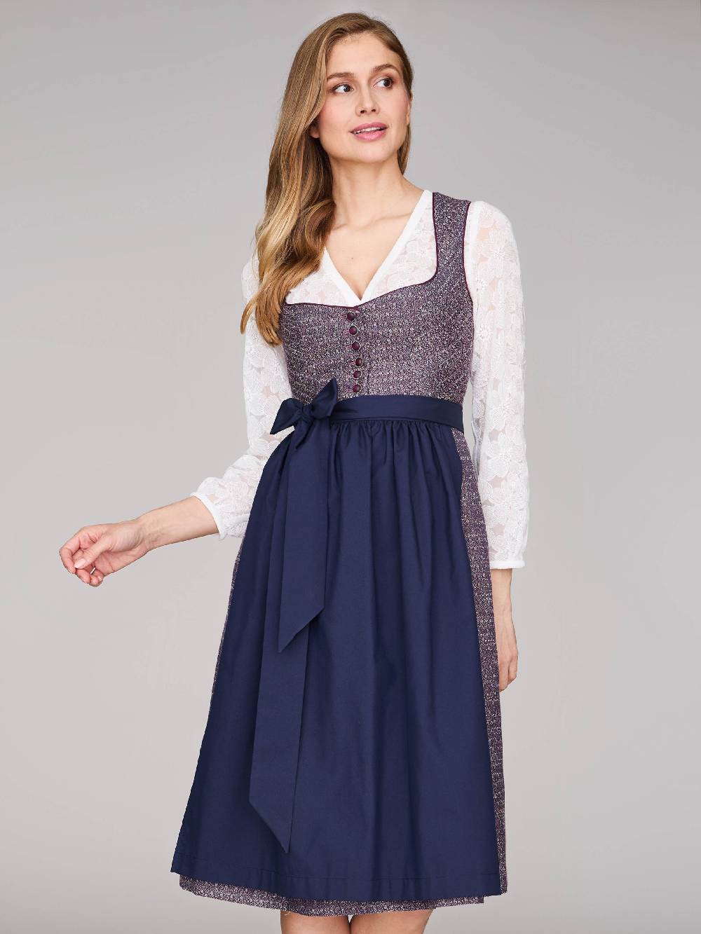 Limberry Beerenfarbenes Dirndl mit Knöpfen - JOSIE BLACKBERRY CORDIAL Begrenzt auf 3 Tage