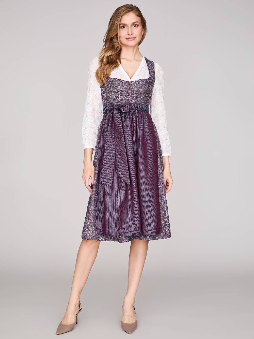 Limberry Beerenfarbenes Dirndl mit Knöpfen - JOSIE BLACKBERRY CORDIAL Begrenzt auf 3 Tage