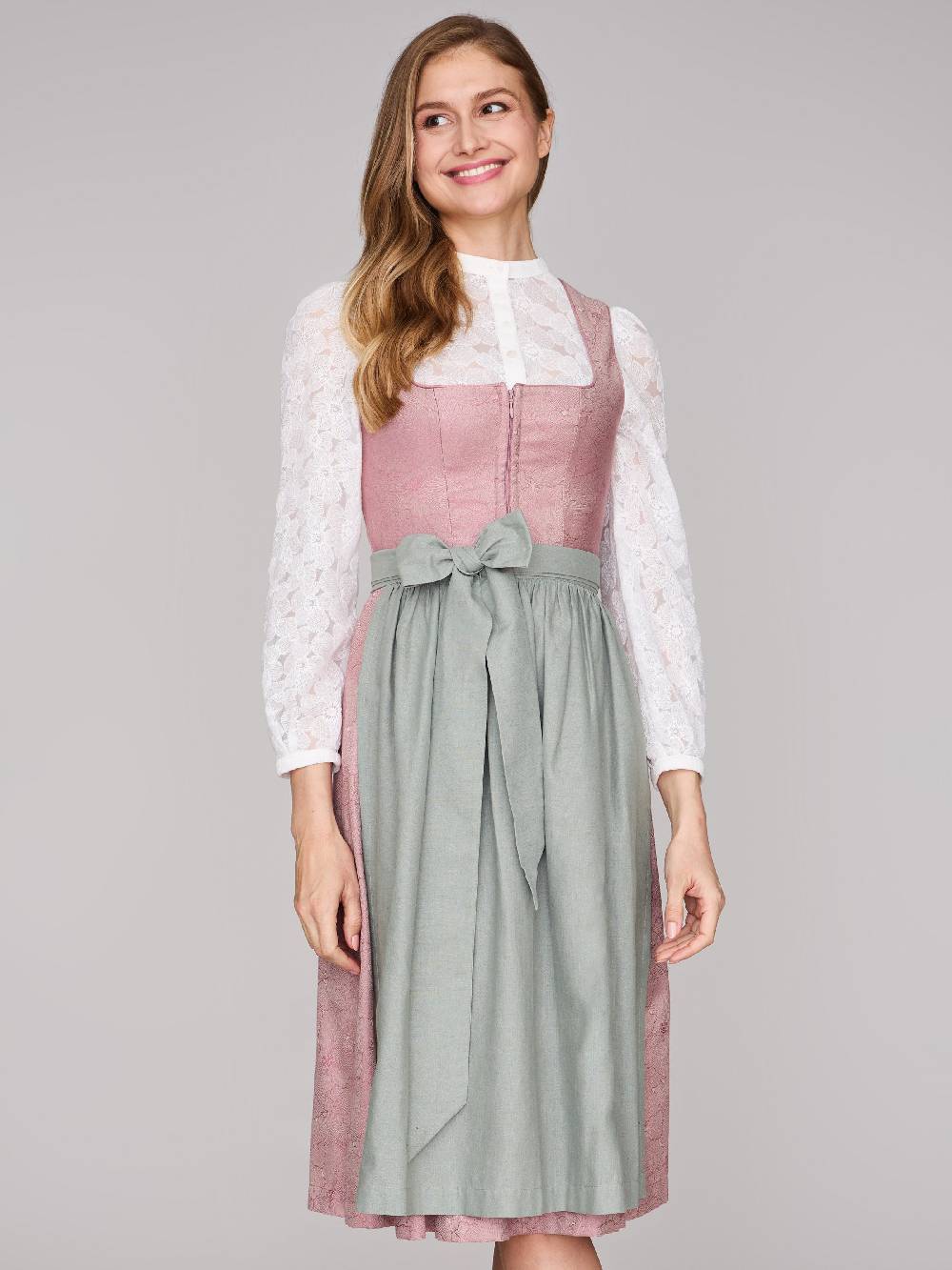 Limberry Rosa-farbenes Dirndl mit floralem Muster - CECILY ASH ROSE Black Friday Preise