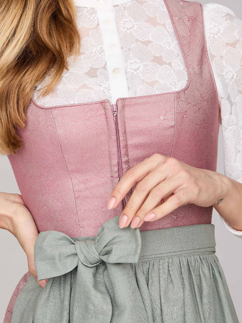 Limberry Rosa-farbenes Dirndl mit floralem Muster - CECILY ASH ROSE Black Friday Preise