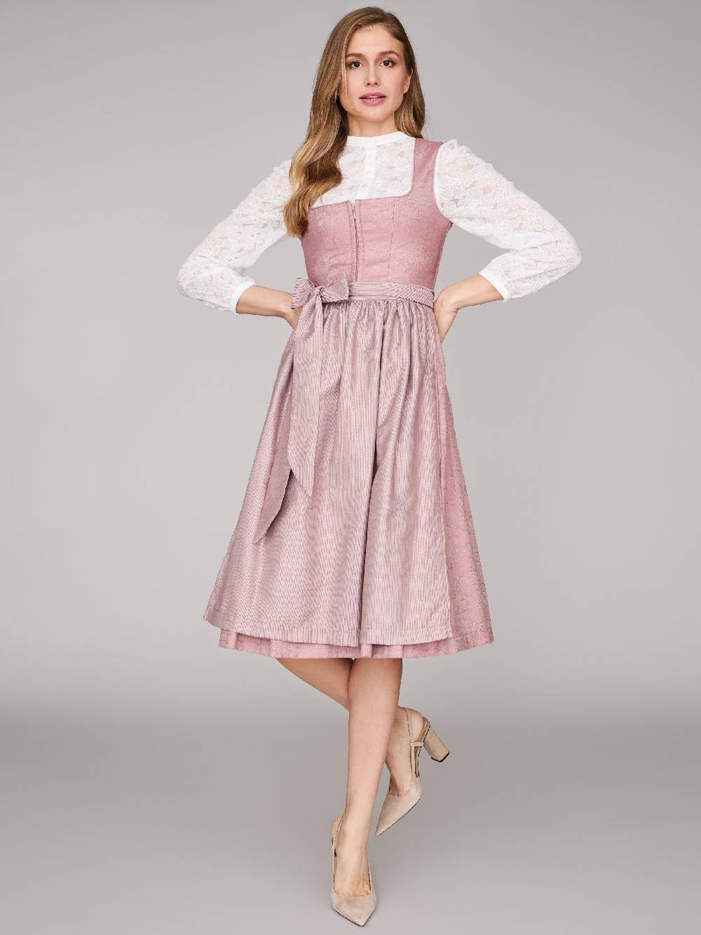 Limberry Rosa-farbenes Dirndl mit floralem Muster - CECILY ASH ROSE Black Friday Preise