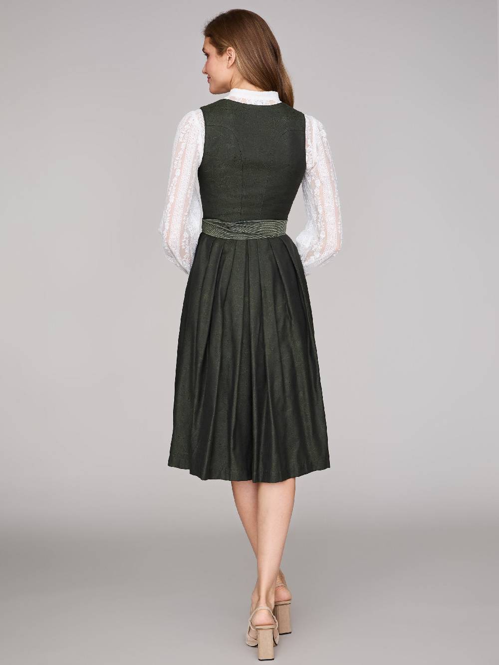 Limberry Dunkelgrünes Dirndl mit floralem Muster - CECILY PINE FLOWER Im Verkauf