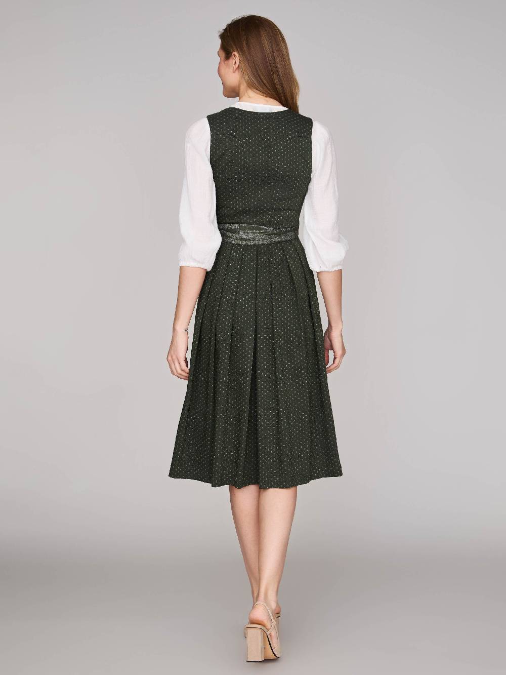 Limberry Dunkelgrünes Dirndl mit Streublumenmuster - VERA PINE FLOWER 50% Rabatt für begrenzte Zeit