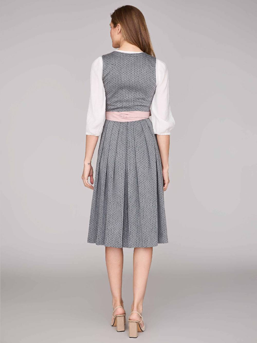 Limberry Graues Dirndl mit Streublumenmuster - VERA FROST GRAY Rabatte dieses Monats