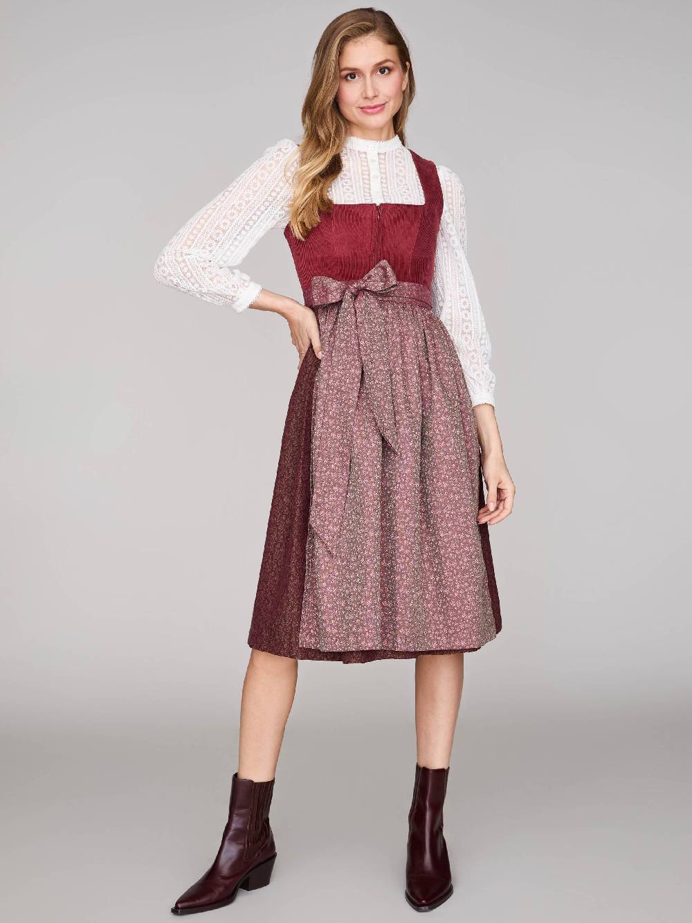 Limberry Ziegelrotes Dirndl mit Cord-Mieder - TIA BRICK RED Online