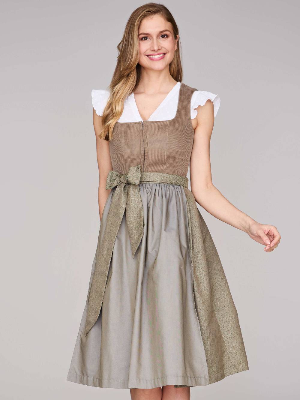 Limberry Braunes Dirndl mit Cord-Mieder - TIA DESERT TAUPE Outlet