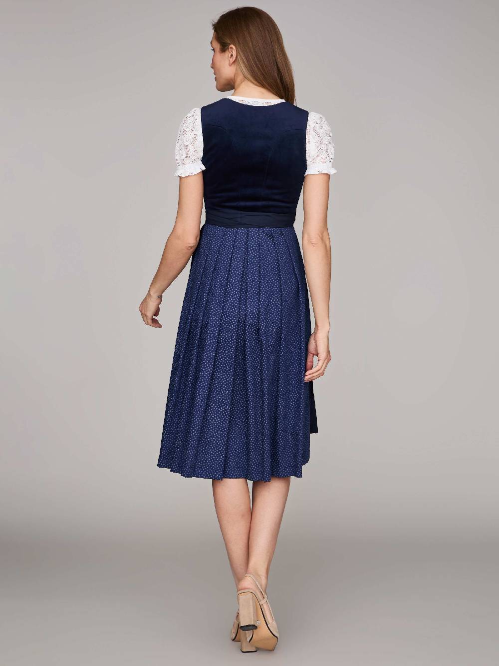 Limberry Dunkelblaues Dirndl mit Samt-Mieder - CLARISSA PAGEANT BLUE Auslauf
