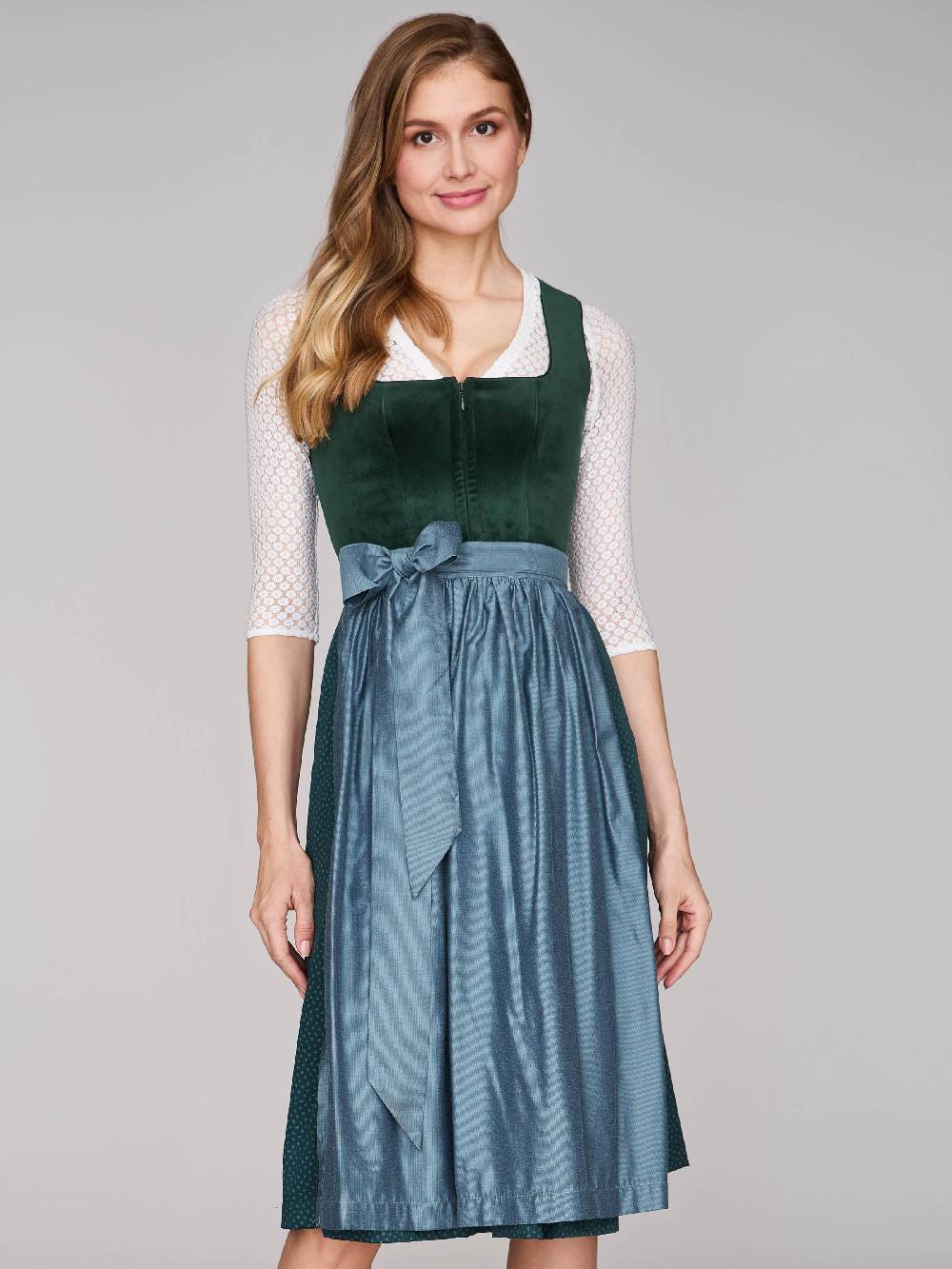 Limberry Dunkelgrünes Dirndl mit Samt-Mieder - CLARISSA PINE GROVE Verkauf