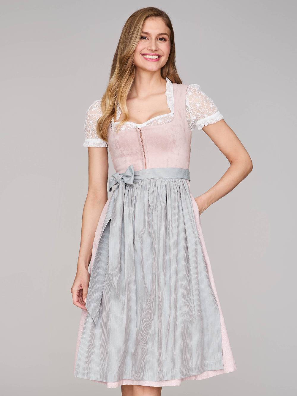 Limberry Rosé-farbenes Dirndl mit Velours-Mieder - ISOBEL VINTAGE ROSE Angebote
