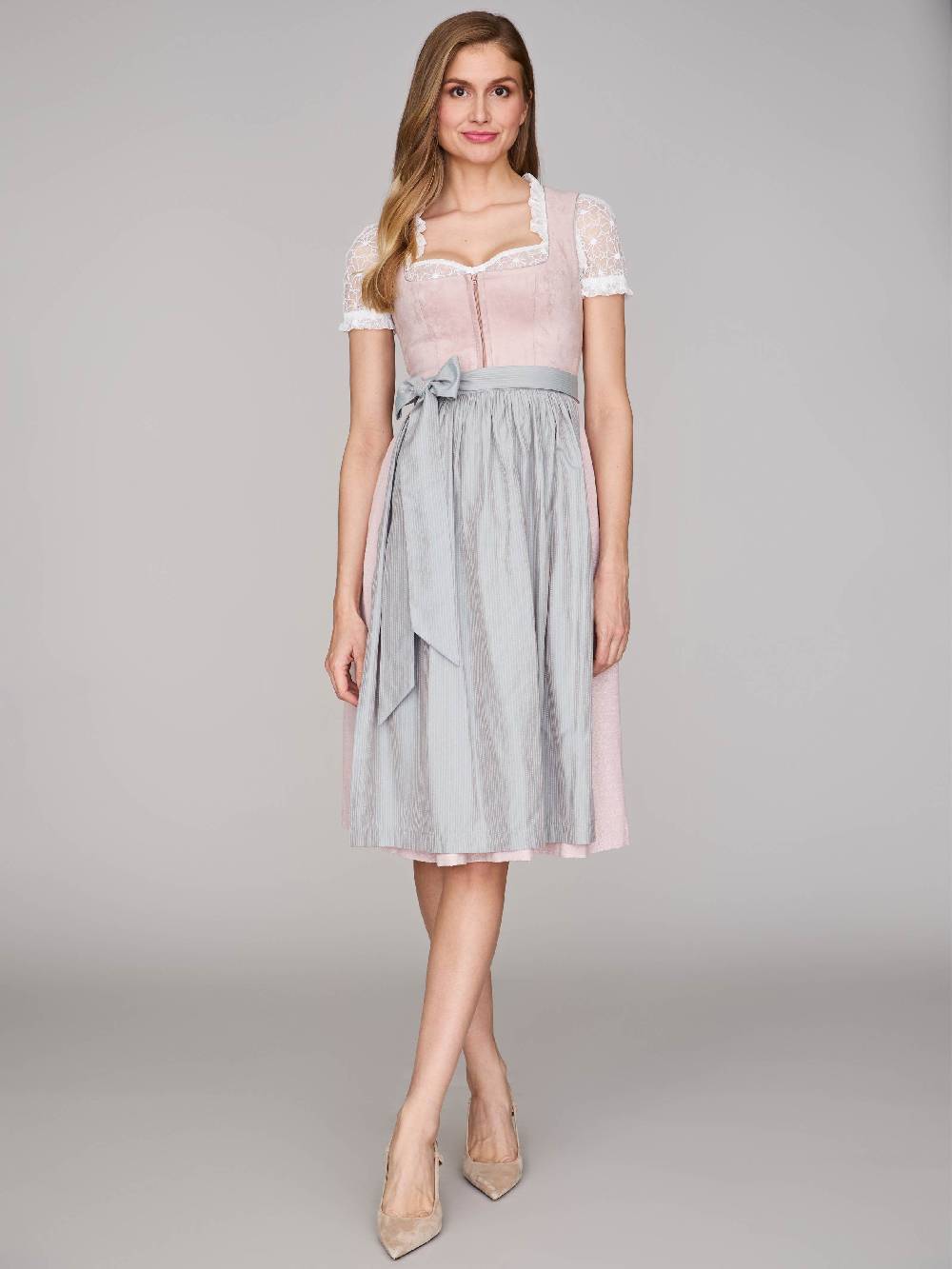 Limberry Rosé-farbenes Dirndl mit Velours-Mieder - ISOBEL VINTAGE ROSE Angebote