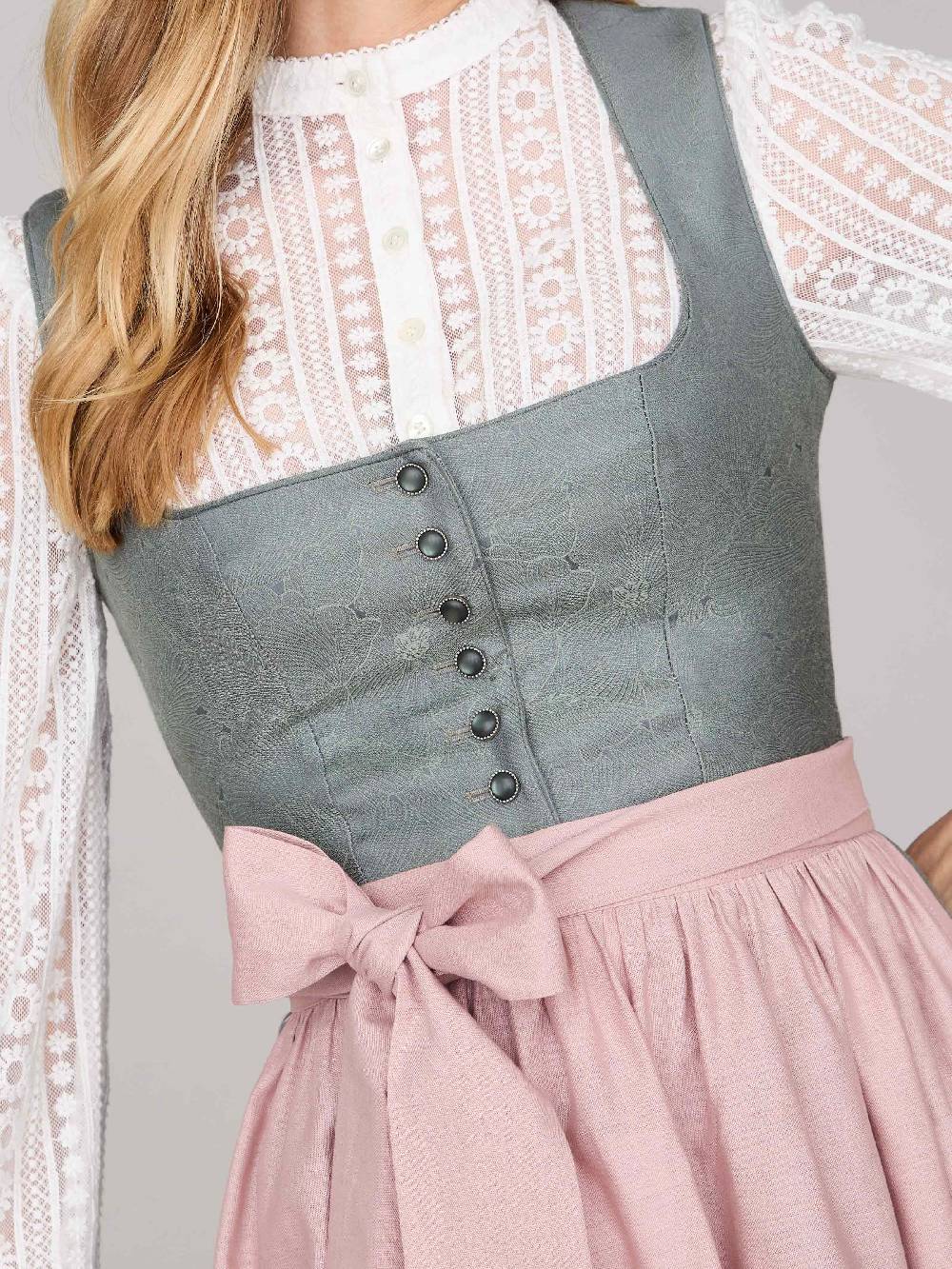 Limberry Salbeigrünes Dirndl mit Knöpfen - FELICITY AGAVE GREEN Schlussverkauf