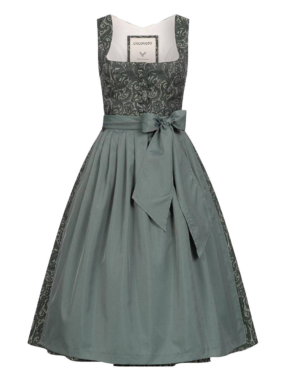 Limberry Gemustertes dunkelgrünes Dirndl - HEDI VINTAGE GARDEN Fabrik Onlineshop
