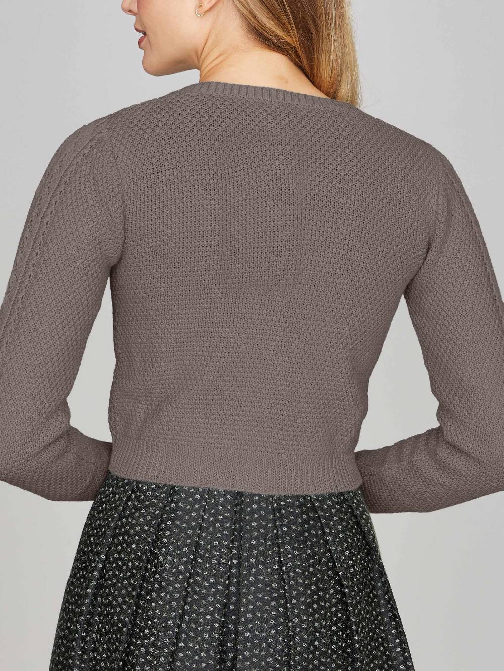 Limberry Grau-Braun melierte Strickjacke - EVI Fabrikpreis