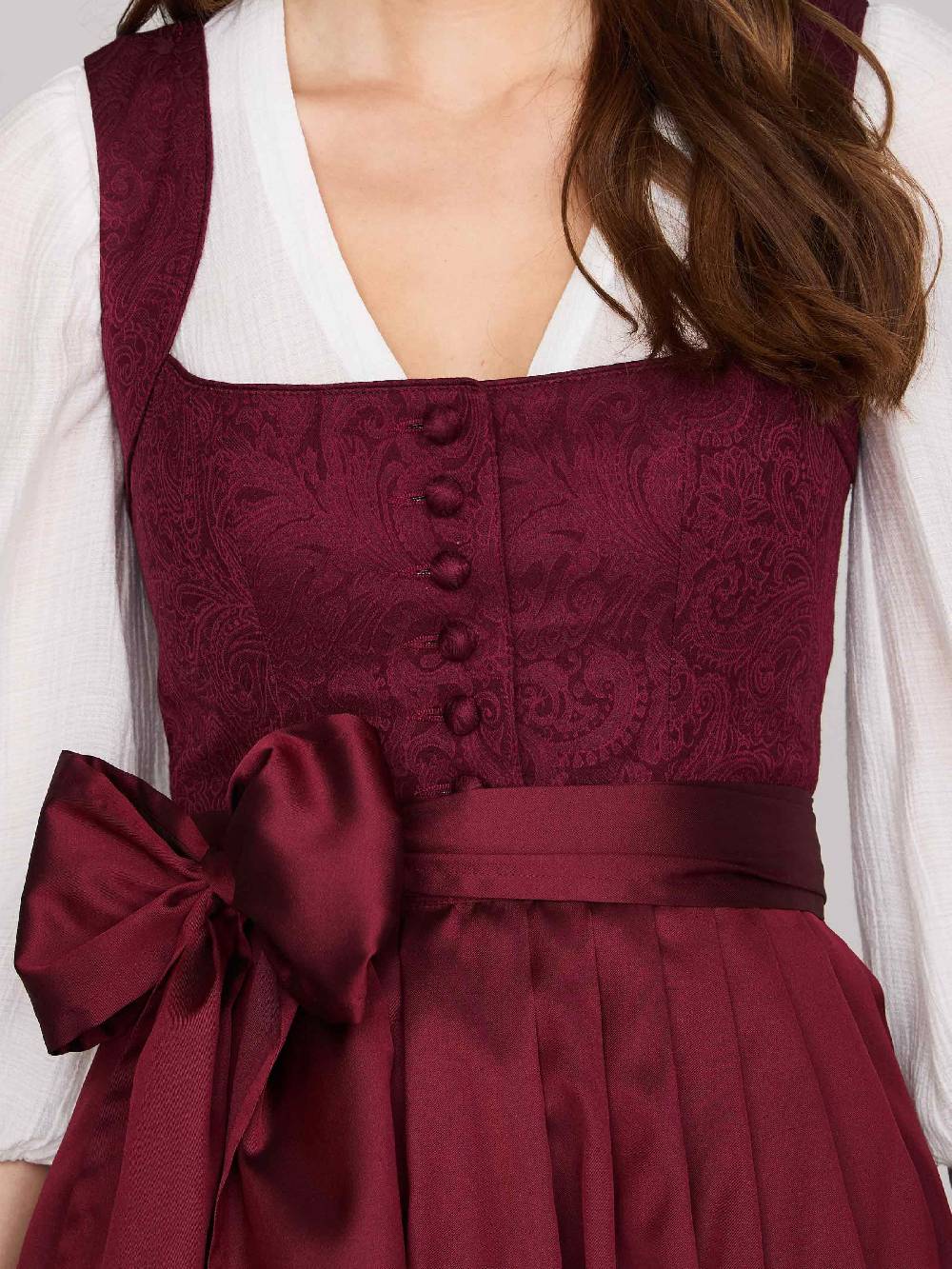 Limberry Gemustertes weinrotes Dirndl - HEDI VINTAGE WINE Sonderangebot