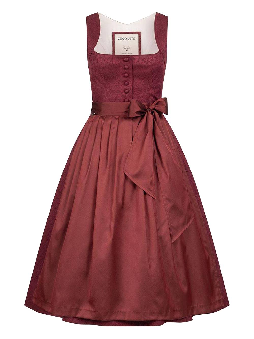 Limberry Gemustertes weinrotes Dirndl - HEDI VINTAGE WINE Sonderangebot