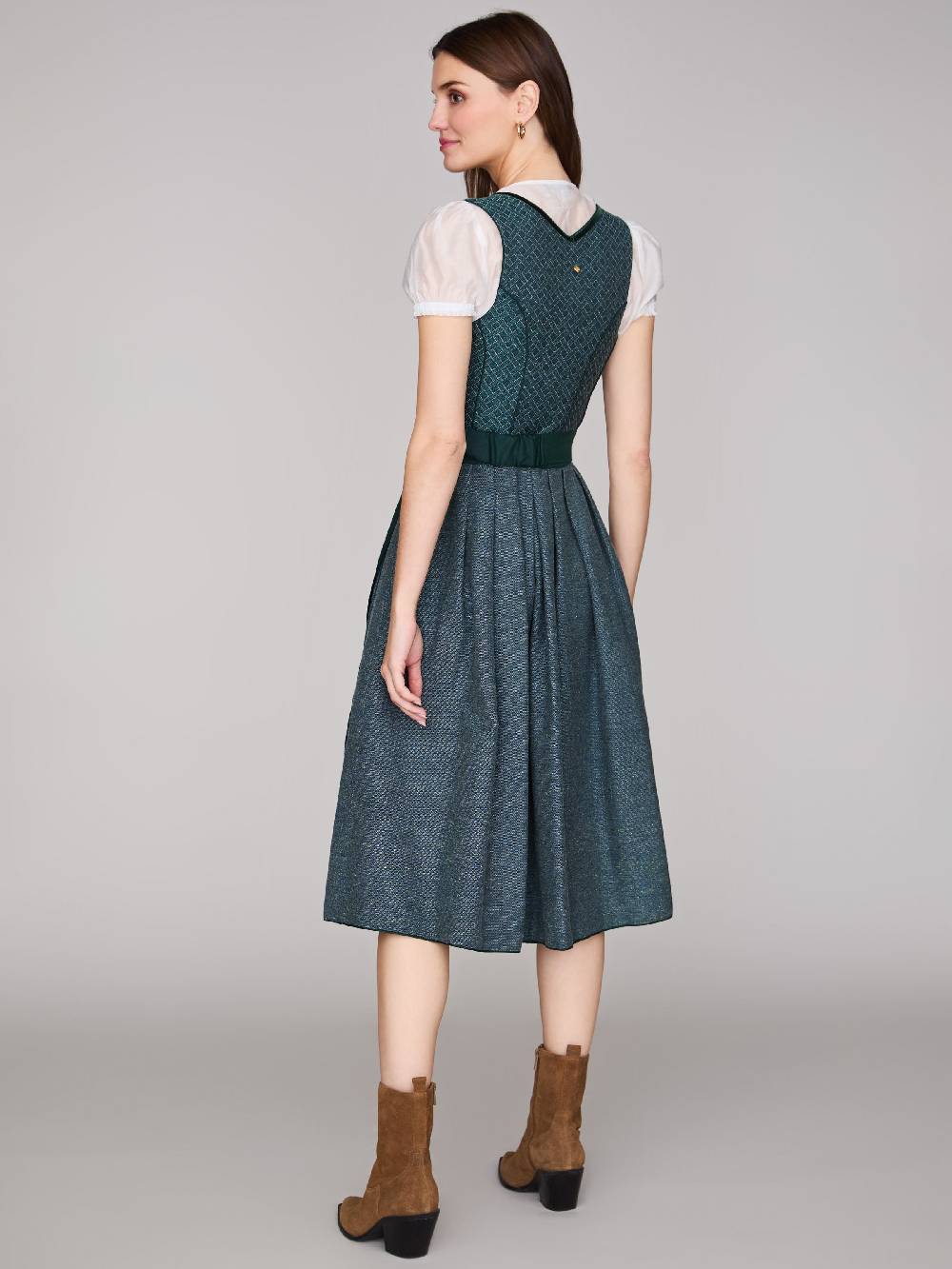 Limberry Gemustertes Dirndl in Petrol - REGINA Rabatt
