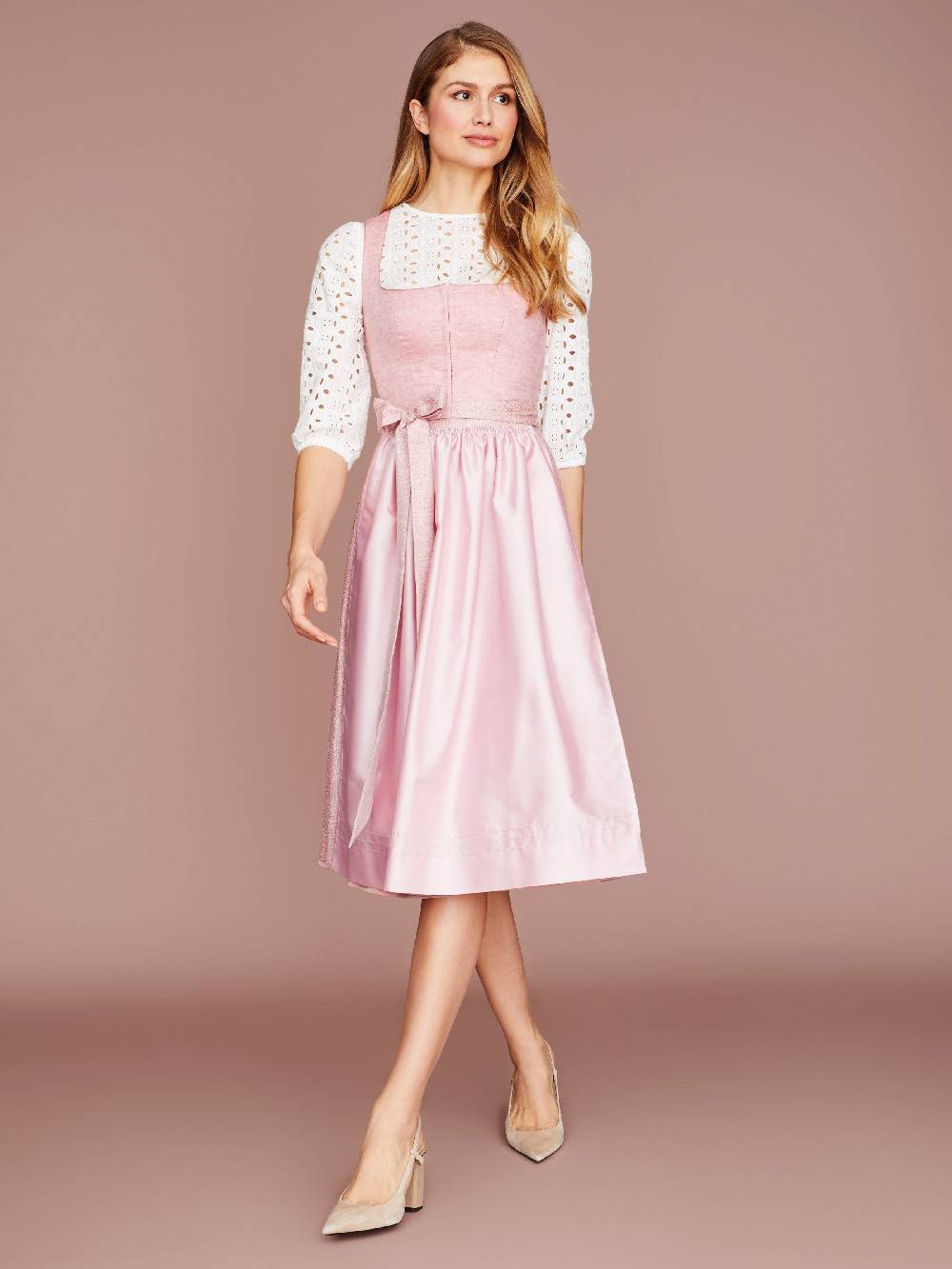 Limberry Pinkes Dirndl mit Leinen-Mieder - ANNA PINK Versandkostenfrei