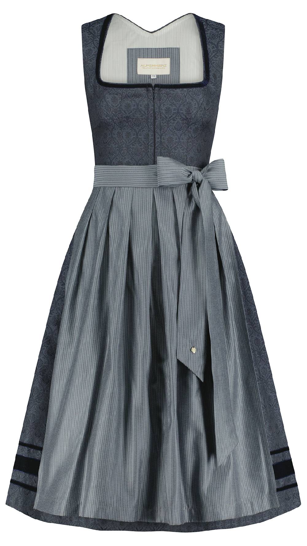 Limberry Dunkelblaues Dirndl mit Ornament-Muster - FRANZI Großer Ausverkauf