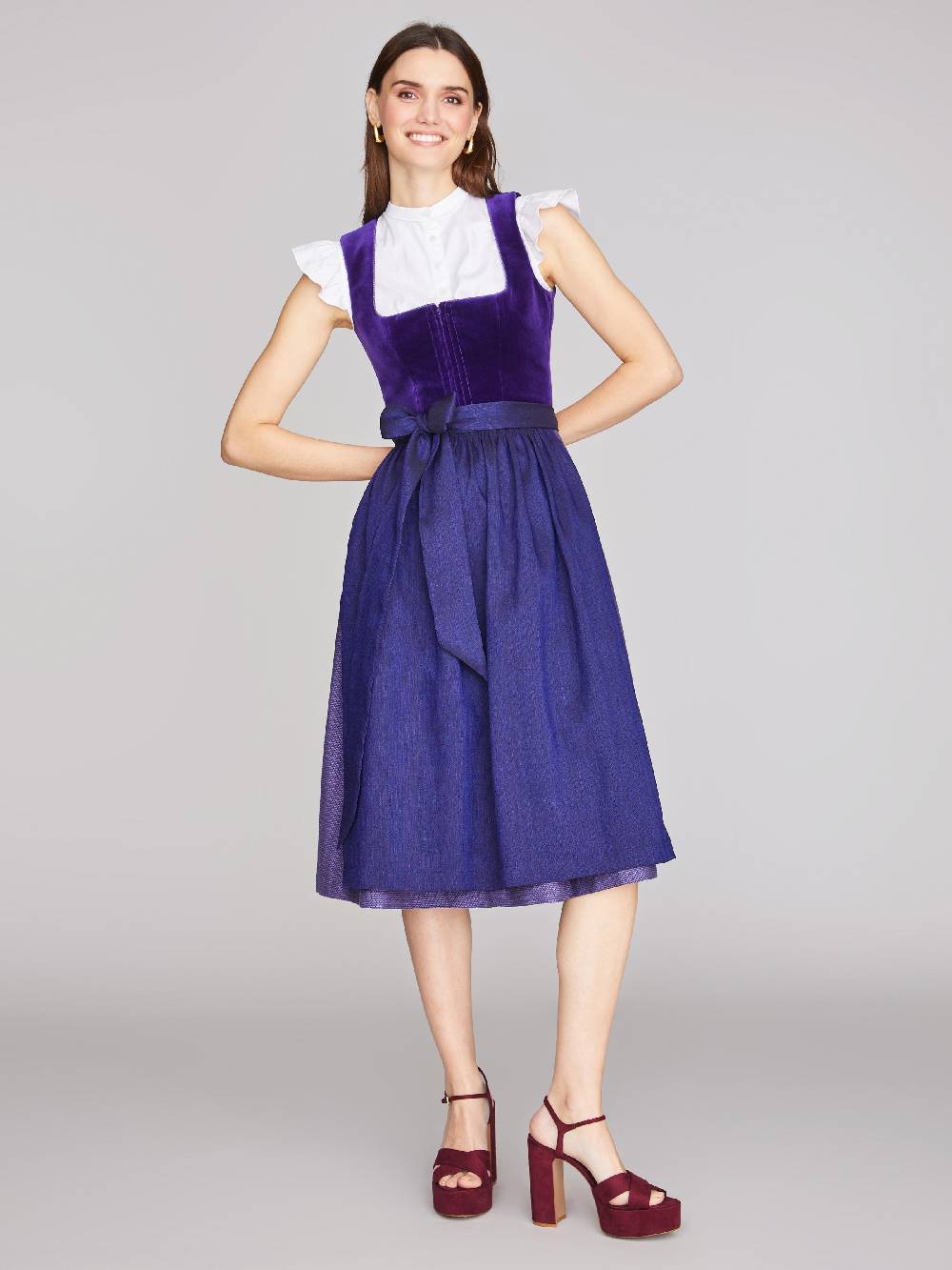 Limberry Lila-farbenes Dirndl mit Samt-Mieder - SOFIA PURPLE VELVET Saisonschlussverkauf