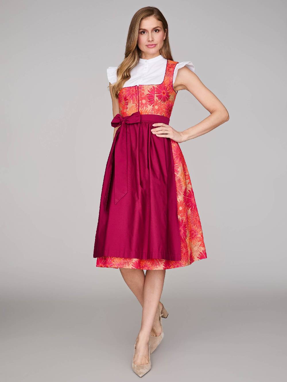 Limberry Pinkes Dirndl mit Blumenmuster - DAHLIA GERANIUM Cyber Monday