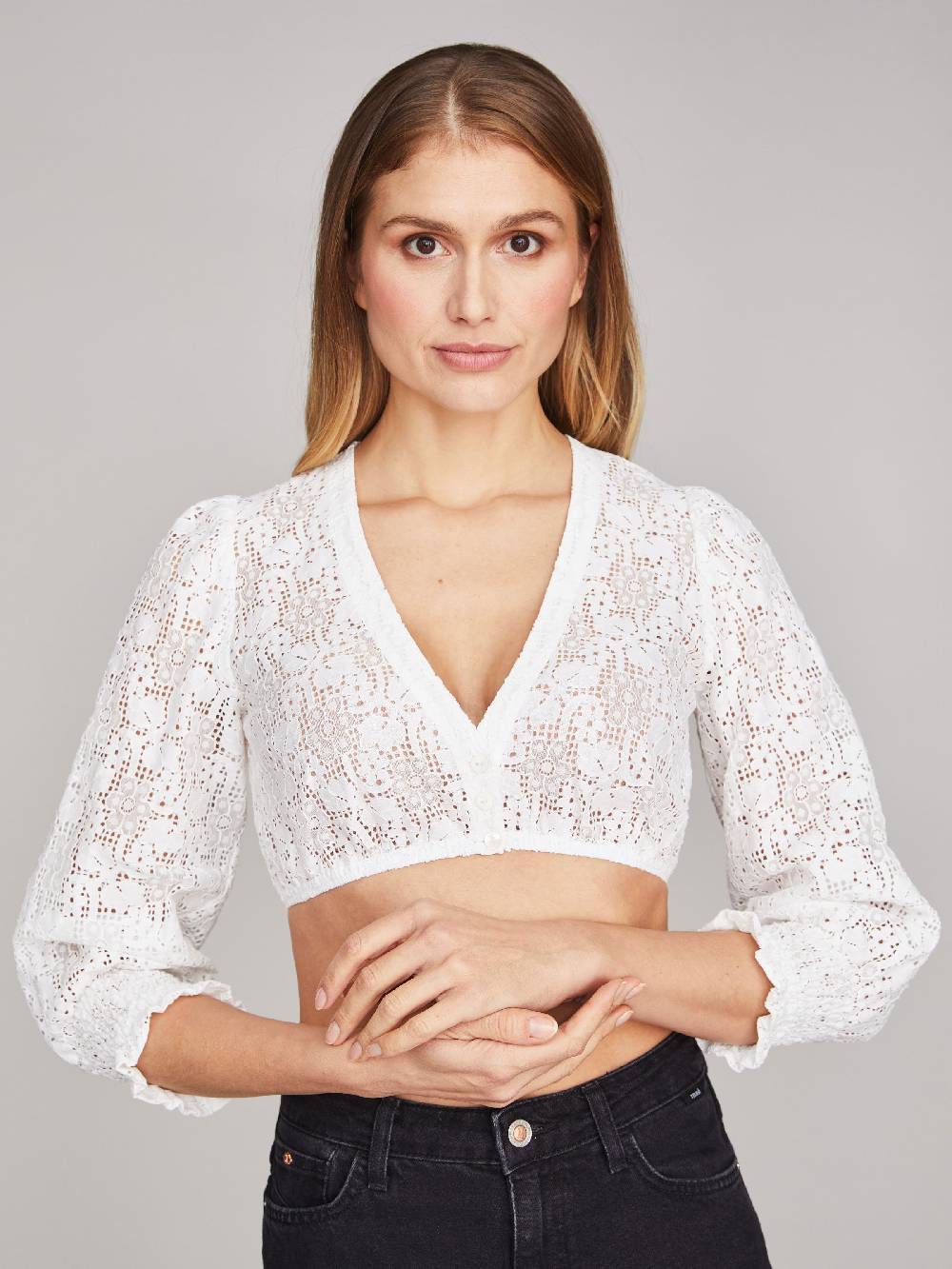 Limberry Weiße Dirndlbluse mit langen Ärmeln - CHIARA Online Outlet