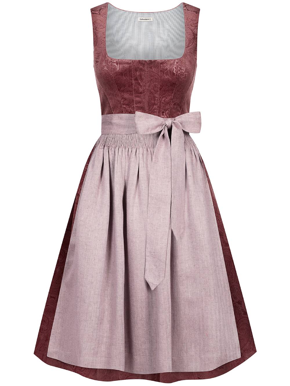Limberry Rosafarbenes Dirndl aus gemustertem Samt - ANTONIA NELKENROSA Zeitlich begrenztes Angebot