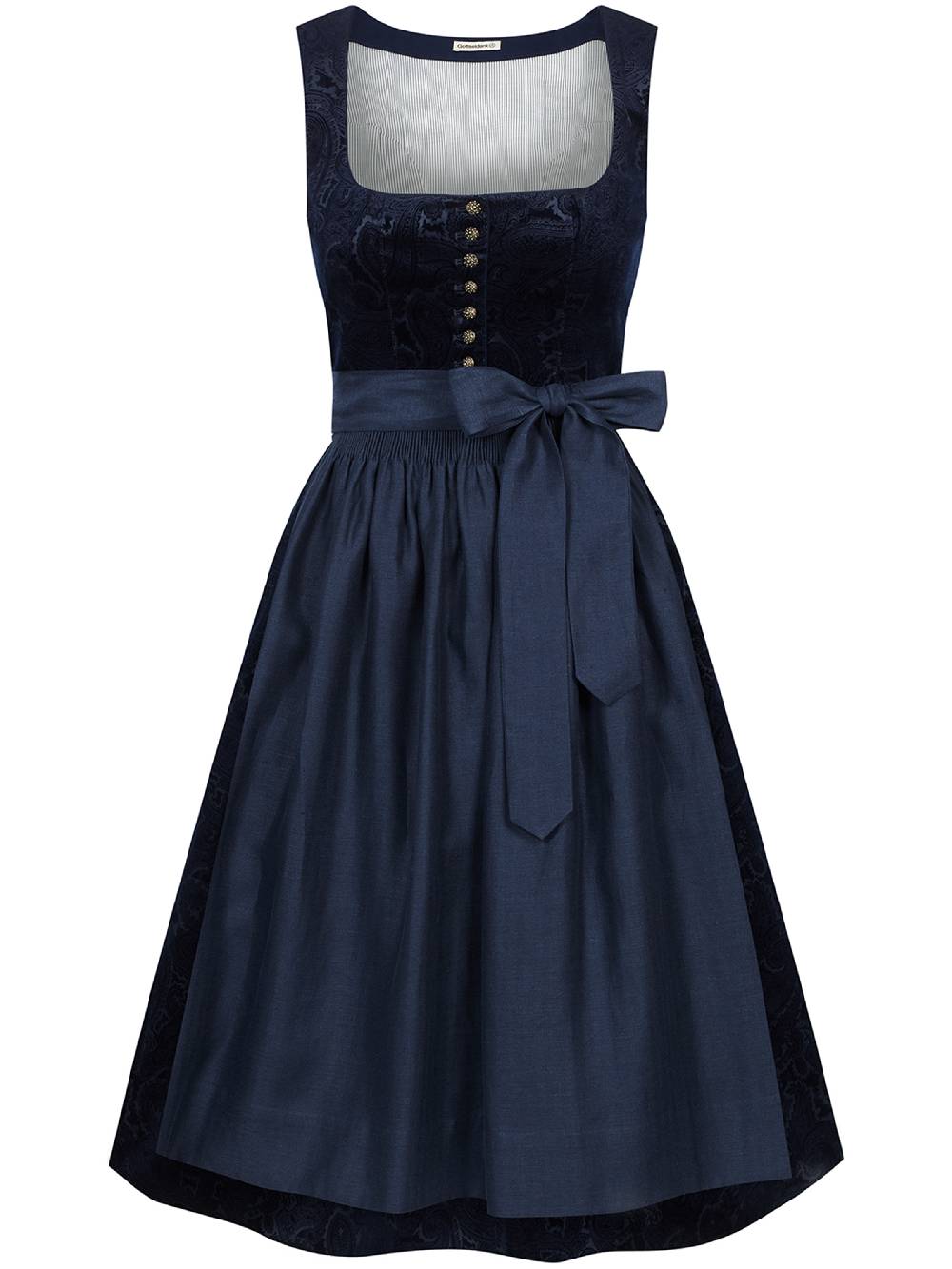 Limberry Nachtblaues Dirndl aus gemustertem Samt - MONIKA NACHTBLAU Blitzangebot