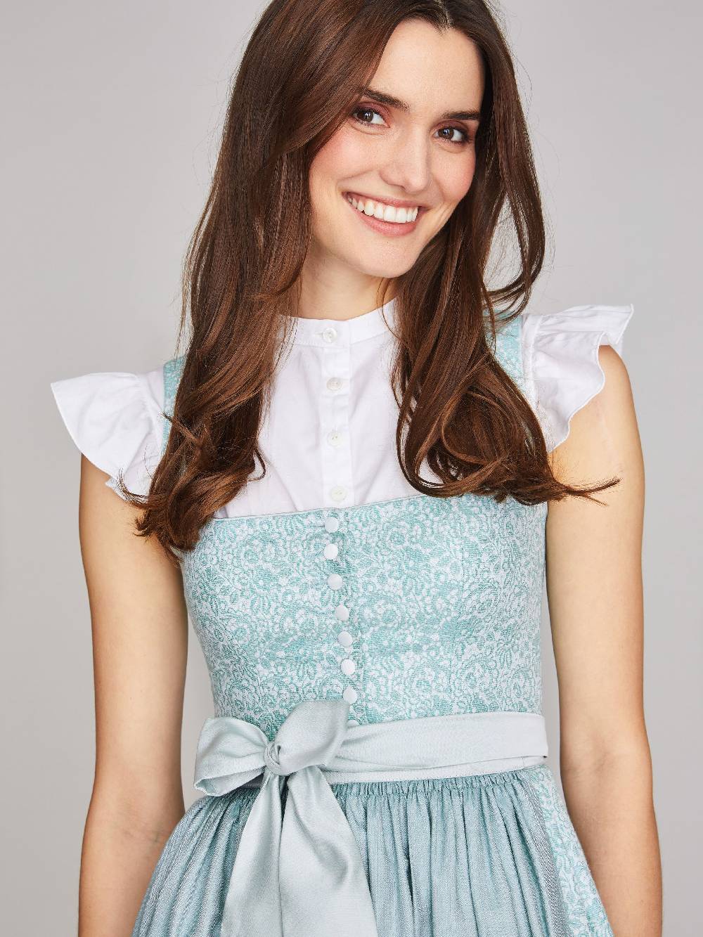 Limberry Türkis-farbenes Dirndl mit Blumenmuster - FIONA TÜRKIS Große Rabatte