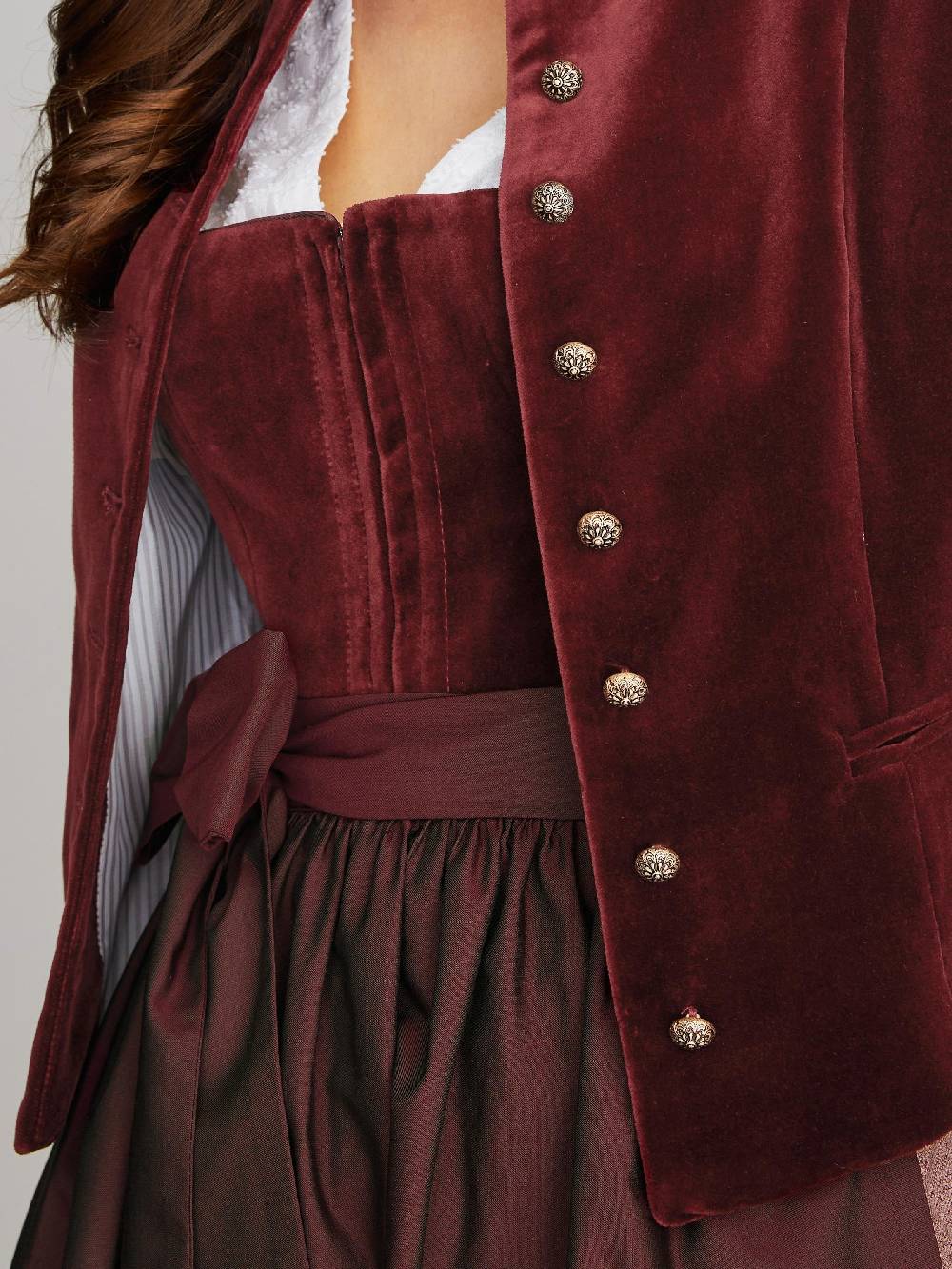 Limberry Burgunderroter Trachtenjanker aus Samt - PHILIPPA BURGUNDY Räumungsverkauf