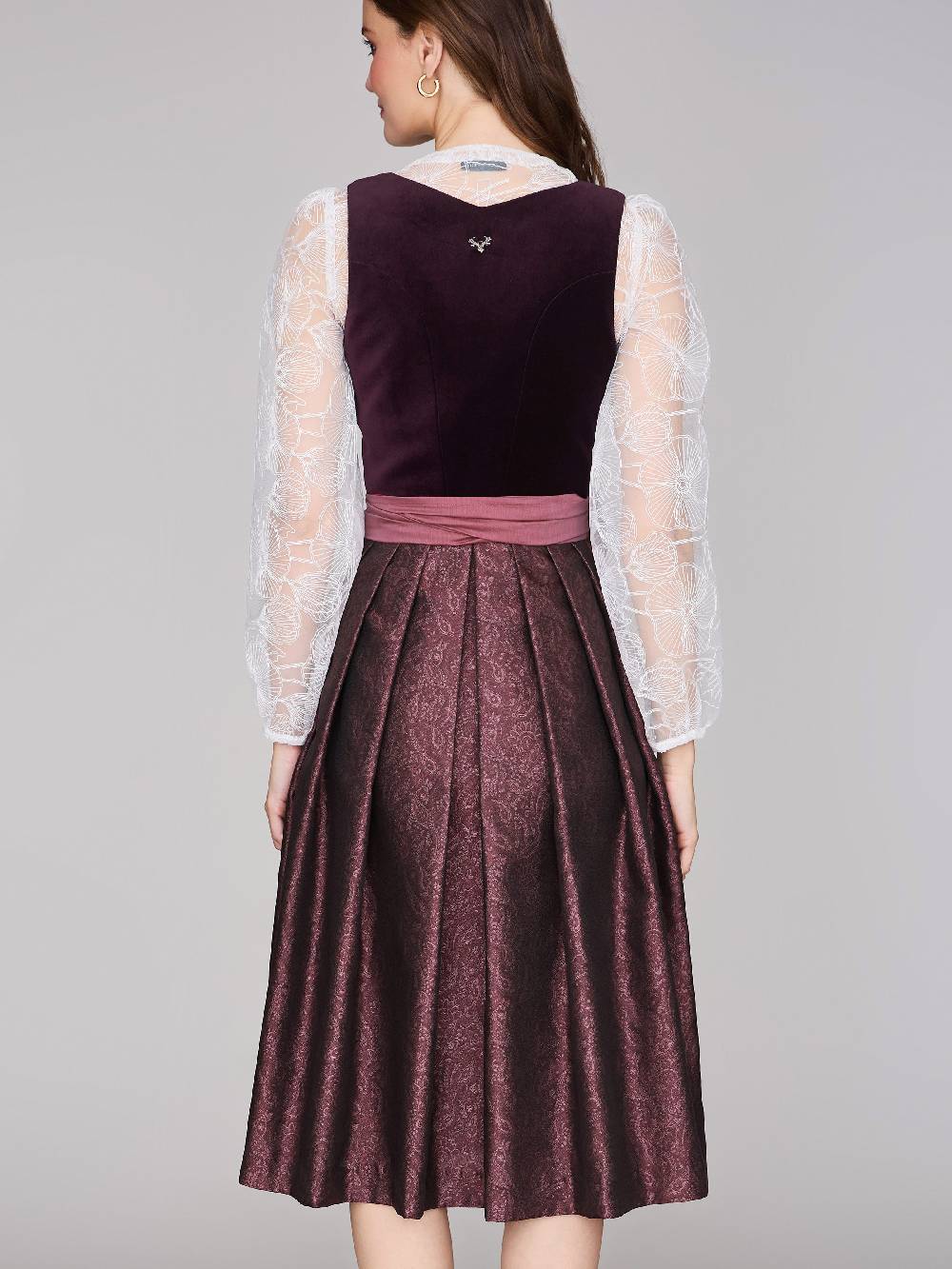 Limberry Mauvefarbenes Dirndl mit Samt-Mieder - JANNI DARK MAUVE Sonderangebote