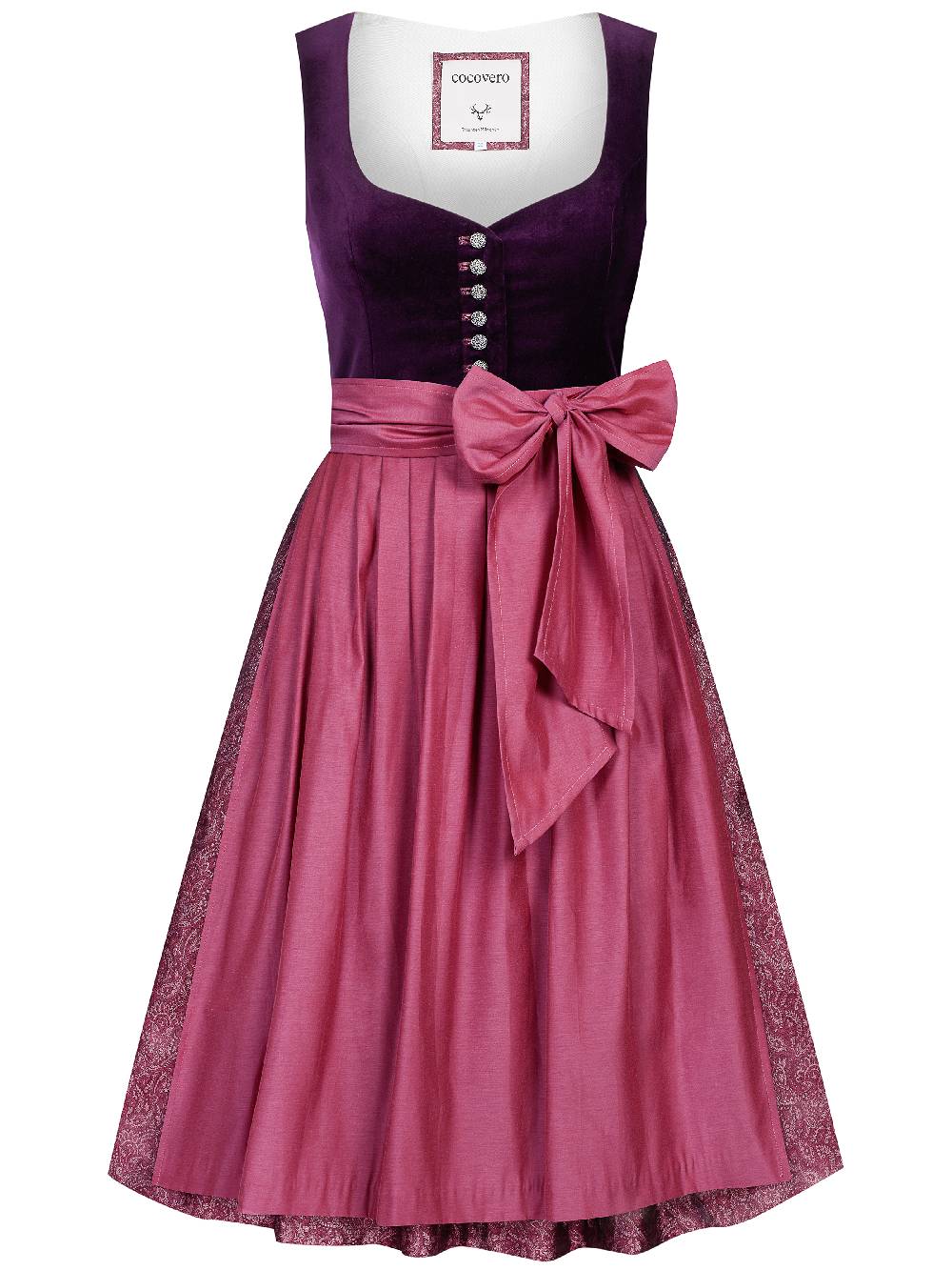 Limberry Mauvefarbenes Dirndl mit Samt-Mieder - JANNI DARK MAUVE Sonderangebote