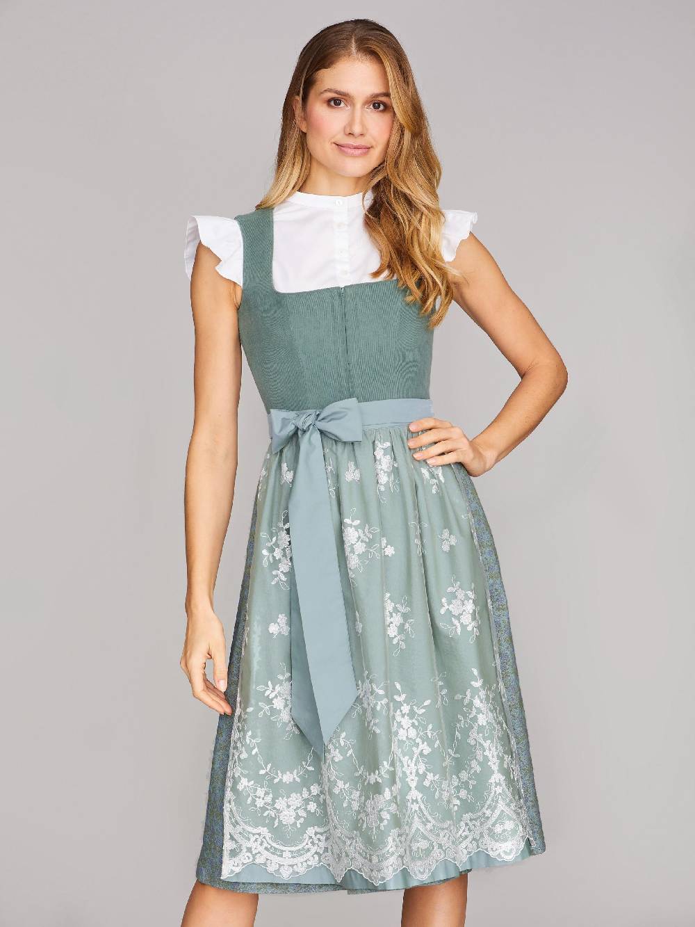 Limberry Pistaziengrünes Dirndl mit Cord-Mieder - CAMILLE PISTACHIO Fabrikladen