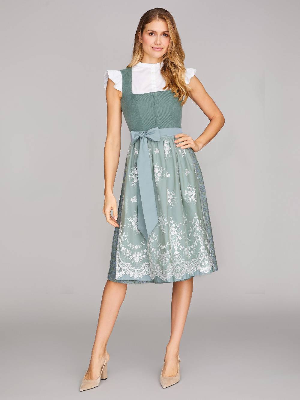 Limberry Pistaziengrünes Dirndl mit Cord-Mieder - CAMILLE PISTACHIO Fabrikladen
