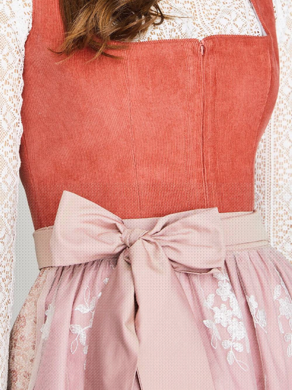 Limberry Coral-farbenes Dirndl mit Cord-Mieder - CAMILLE DUSTY ROSE Begrenzt auf 3 Tage