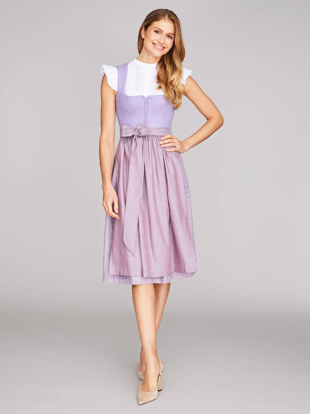 Limberry Lavendel-farbenes Dirndl mit Schnursteppung - CLAIRE LAVENDER Auslauf