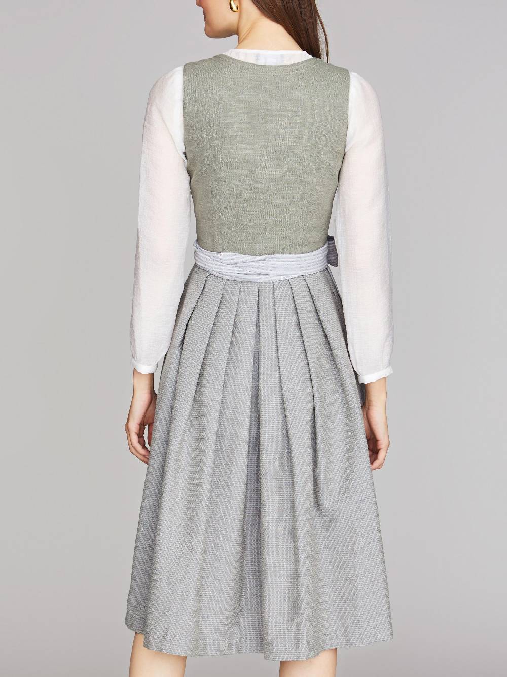 Limberry Grünes Dirndl aus Leinen - CLAIRE MISTY GREEN Verkauf
