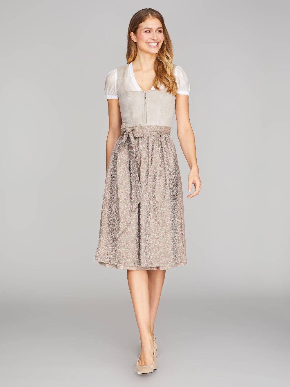 Limberry Beiges Dirndl mit Velours-Mieder - JULIE TAN Angebote