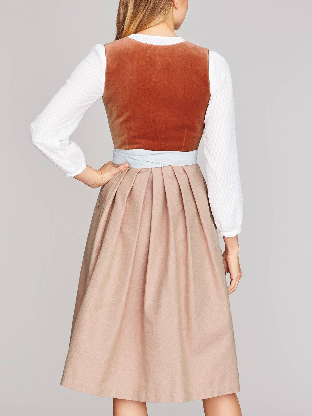 Limberry Kupfer-farbenes Dirndl mit Samt-Mieder - DELILAH PEACH BLOSSOM Schlussverkauf
